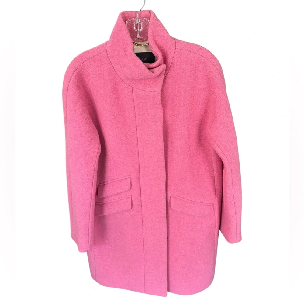 J. Crew Vibrant Petal Pink Cocoon Coat - Picture 3 of 6
